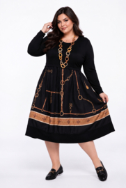 ITALIA MODA katoen/viscose jurk met zakken /stretch
