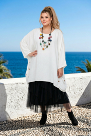 ITALIA MODA oversized mousseline katoen A-lijn tuniek
