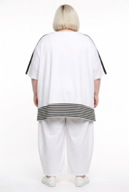 Vincenzo Allocca oversized viscose A-lijn tumiek wit/zwart stretch