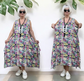 AKH oversized viscose  A-lijn  jurk/tuniek apart/niet doorschijnend