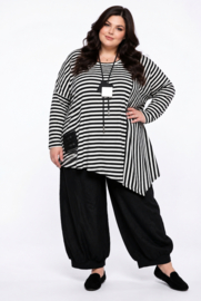 FUNKY Diva oversized viscose A-lijn tuniek zwart/wit / stretch