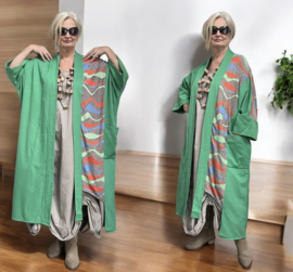 MEERIM oversized katoen jersey vest/blazer/jas stretch/apart