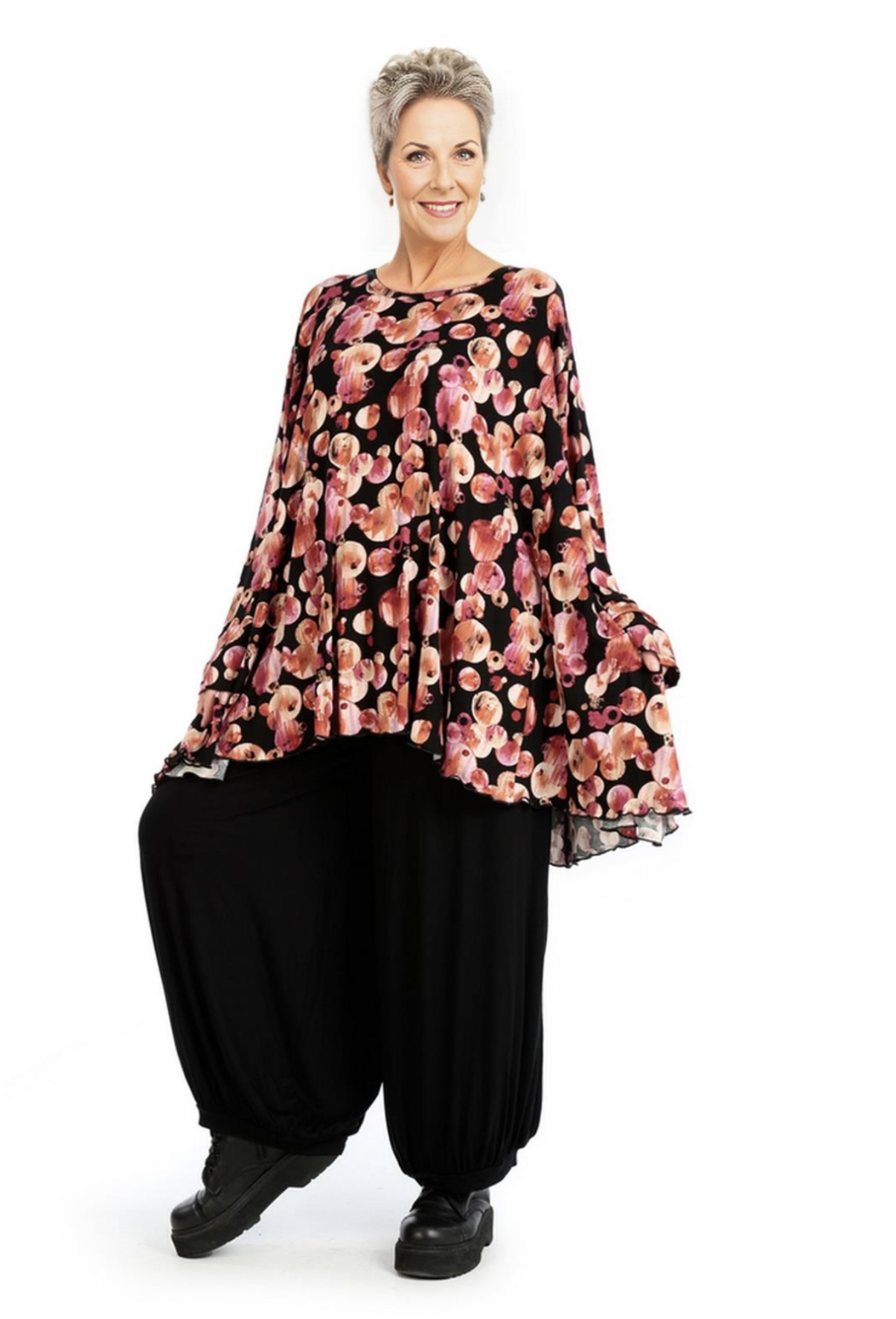 AKH oversized viscose tricot A-lijn tuniek  apart stretch