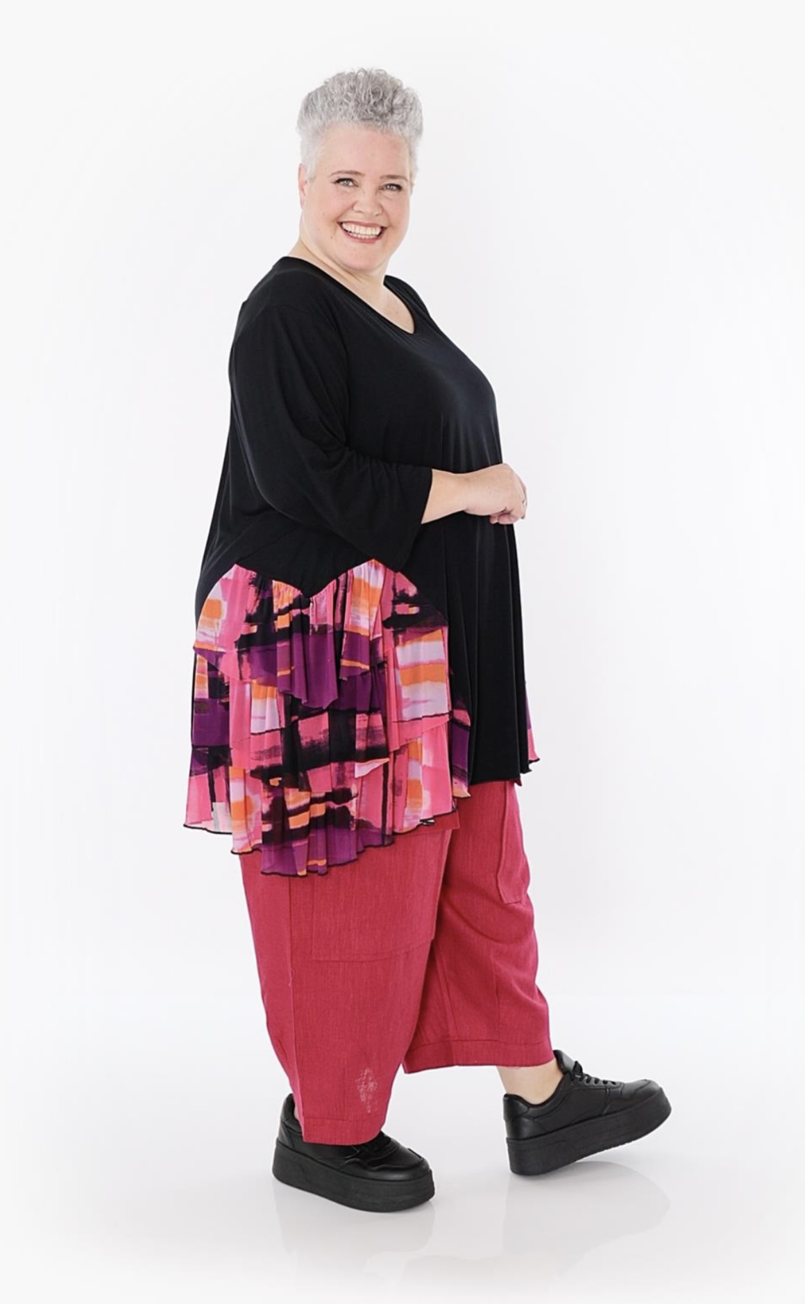 AKH oversized viscose A-lijn tuniek /apart/stretch