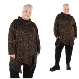 AKH winter viscose mix oversized top/tuniek met col apart stretch