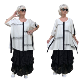 SINNE design..tencel A-lijn top/tuniek/wit/zwart