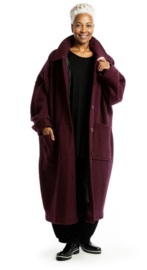 AKH oversized lange wollen winterjas/mantel  gevoerd