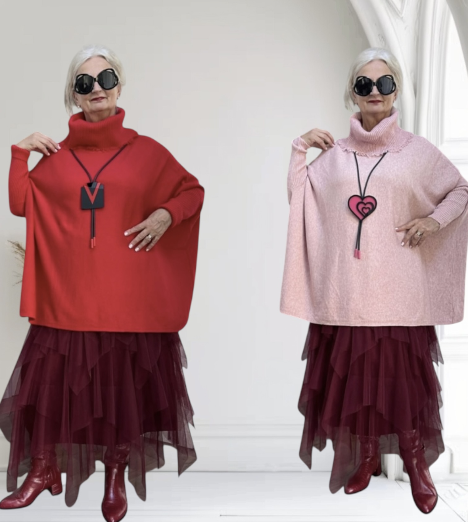 ITALIA oversized viscose mix gebreide top/tuniek met col  /in meerdere kleuren