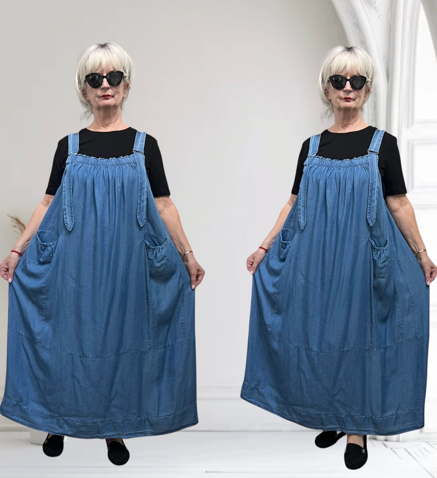 ITALIA MODA trncel jeans A-lijn jurk