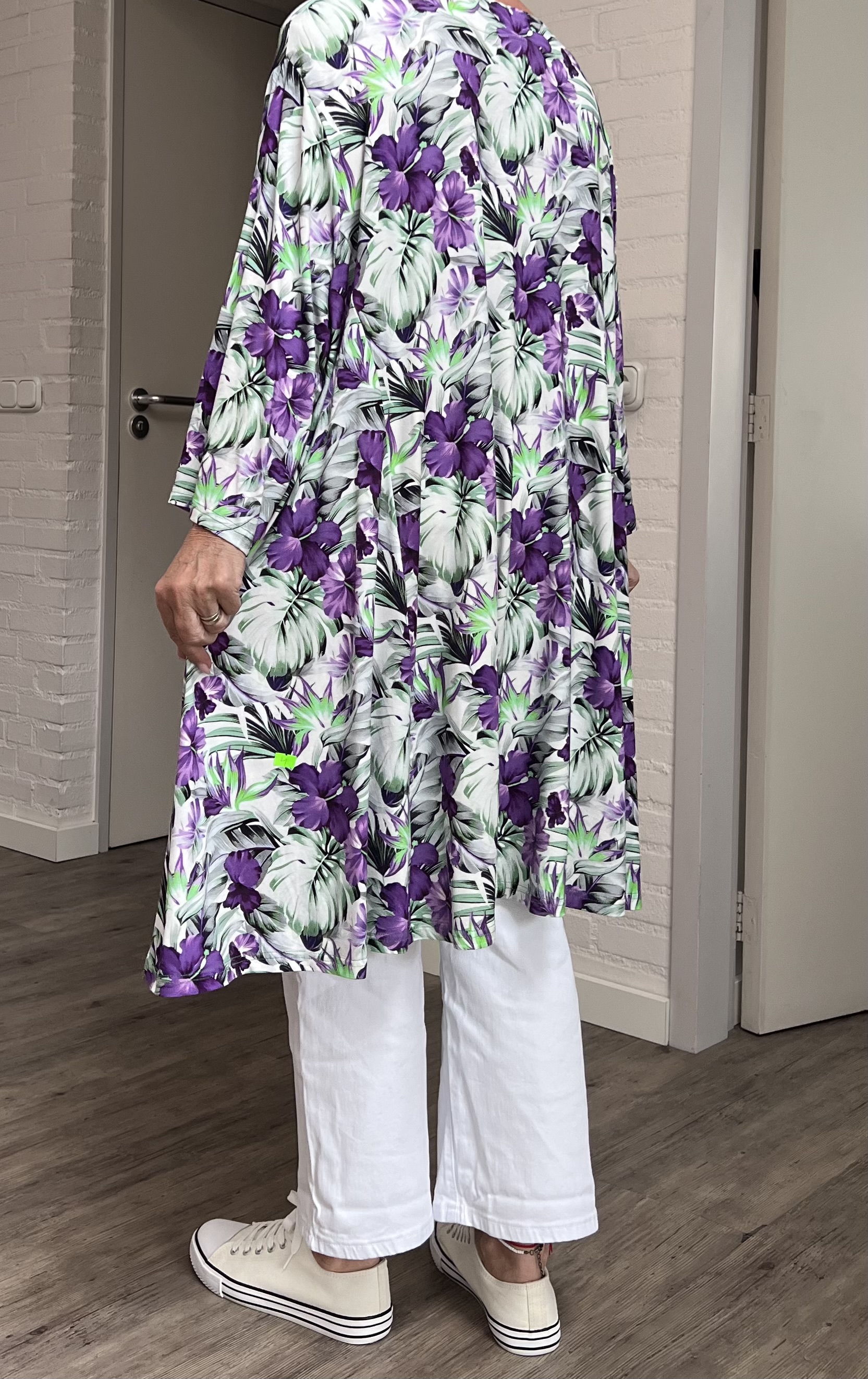 New Jersey oversized viscose A-lijn jurk/tuniek met korte rits /extra wijd/ stretch