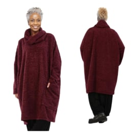 AKH oversized zachte astrakan tuniek met col /apart
