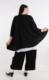 AKH oversized viscose/katoen  A-lijn top apart stretch  zwart