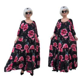 SASHA VIVIEN  chiffon met een vleugje zijde jurk gevoerd