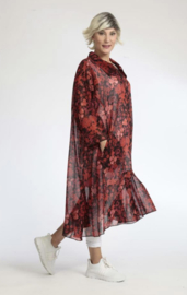 AKH oversized A-lijn chiffon tuniek/hemd/jurk met ritssluiting