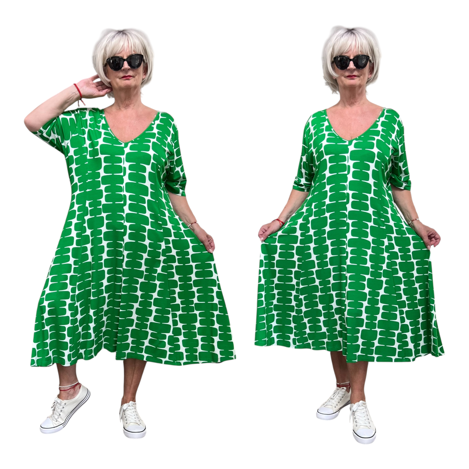 Ophilia viscose A-lijn jurk  stretch
