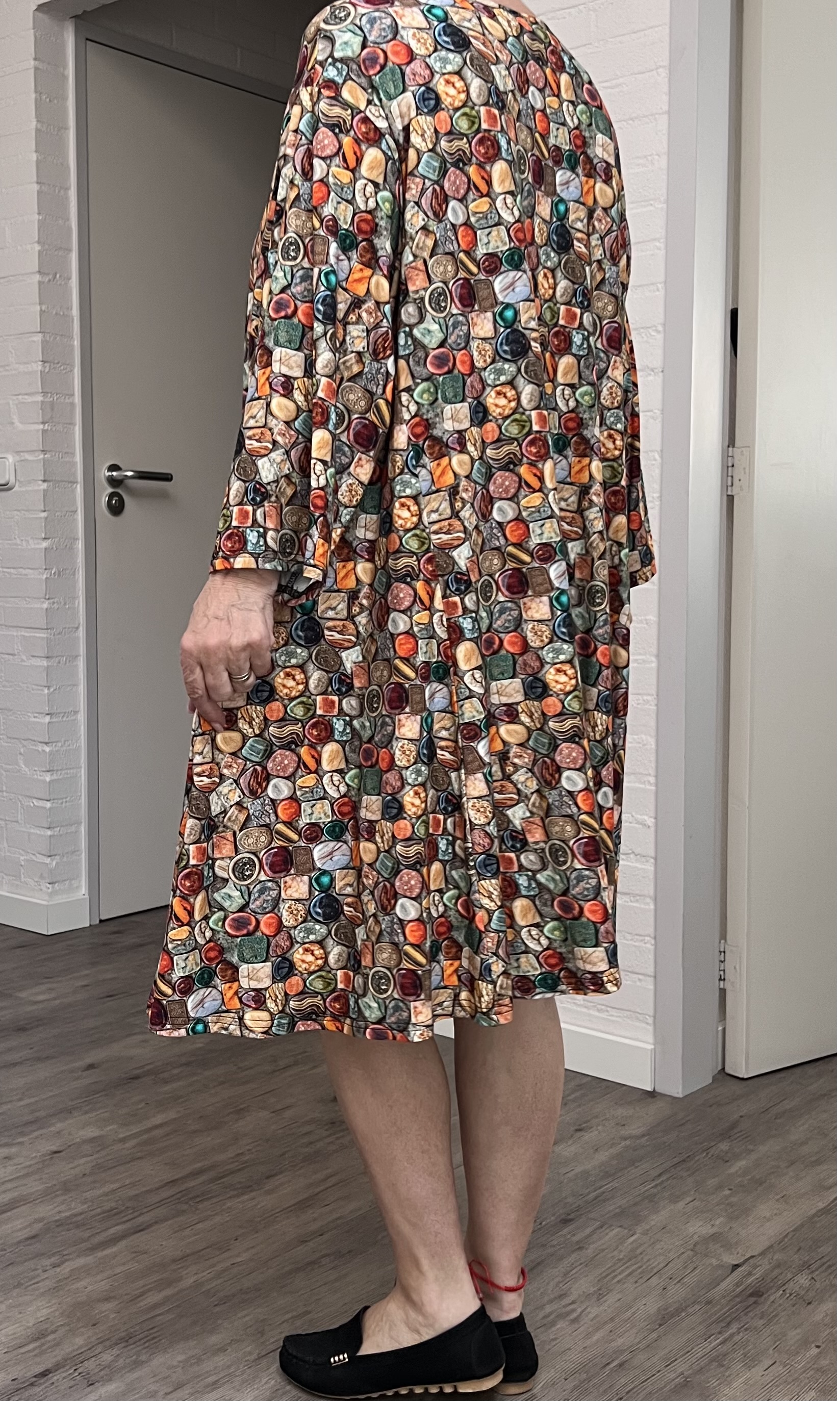 New Jersey oversized viscose A-lijn jurk/tuniek met korte rits / stretch
