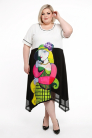 CN-G viscose A-lijn jurk met zakken stretch