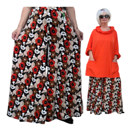 ITALY Mode jersey viscose  wijde broek apart /zeer rekbaar