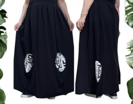 dYb oversized katoen rok stretch zwart/gevoerd