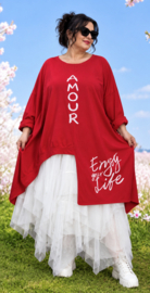 ITALIA MODA oversized katoen A-lijn tuniek stretch/in meerdere kleuren