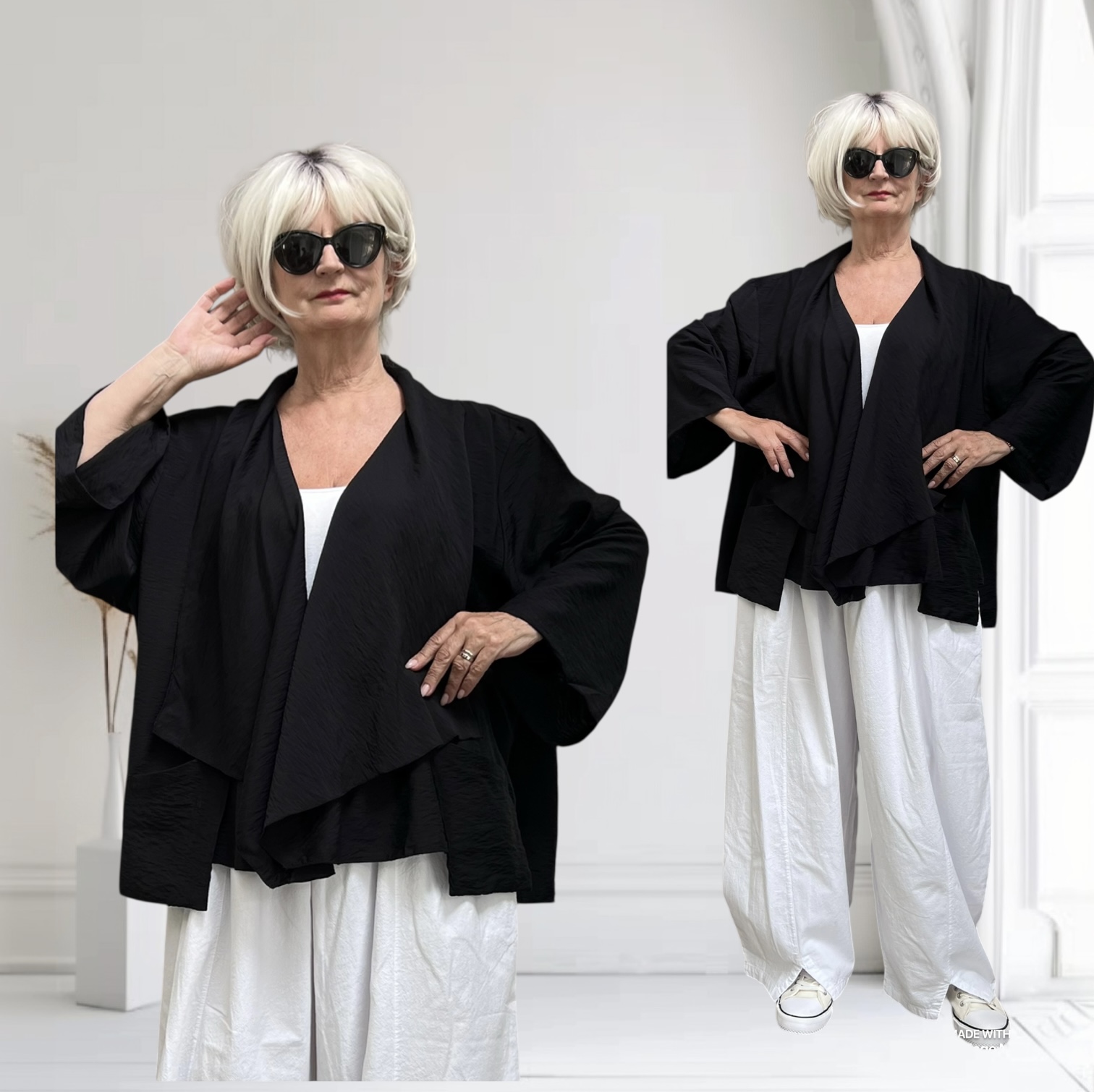 KEKOO design viscose korte blazer/vest