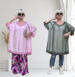 ITALIA oversized viscose blouse/top /in meerdere kleuren