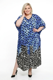 DIVAS PLANET oversized viscose kaftan/jurk met knoopsluiting