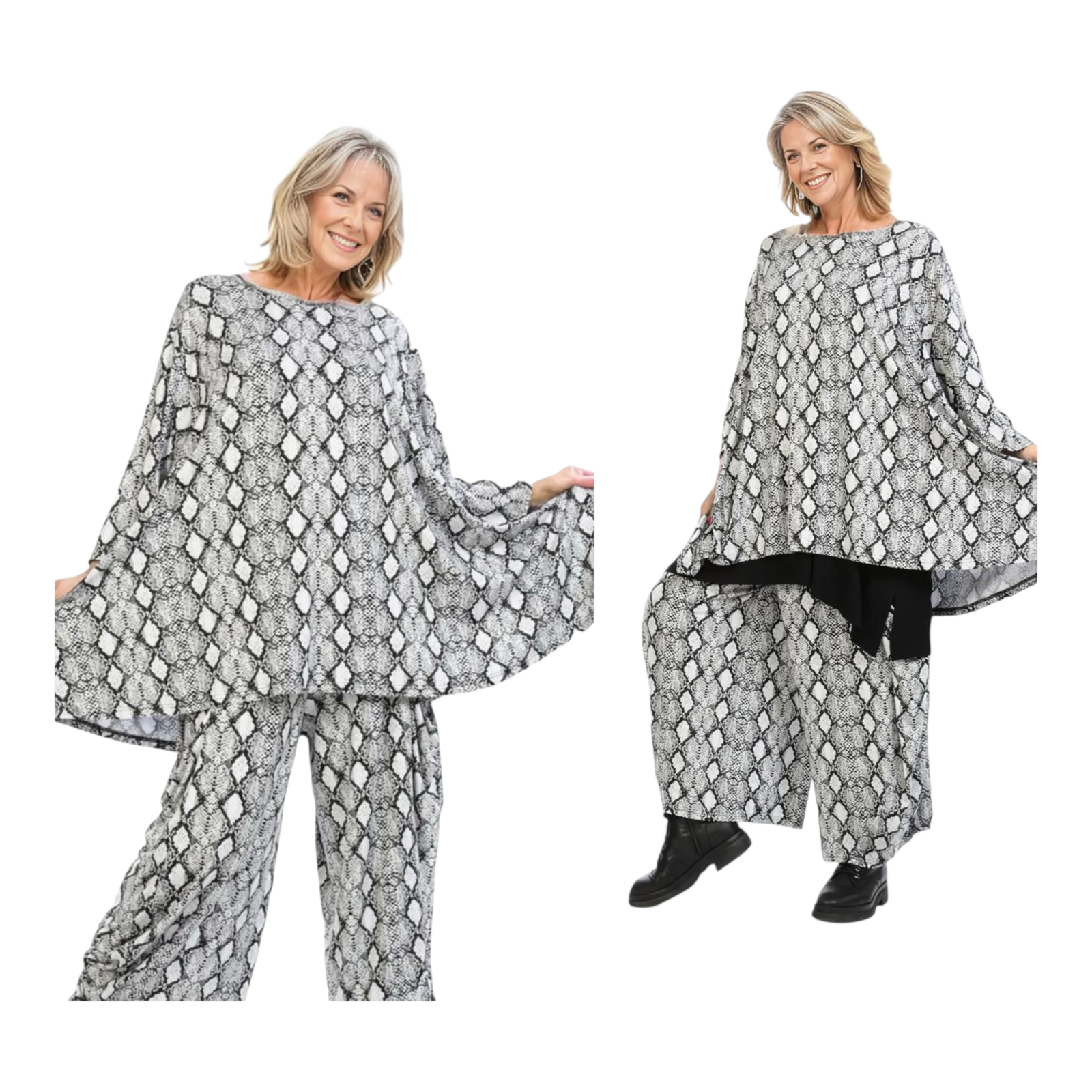AKH oversized viscose A-lijn top/tuniek/apart/stretch