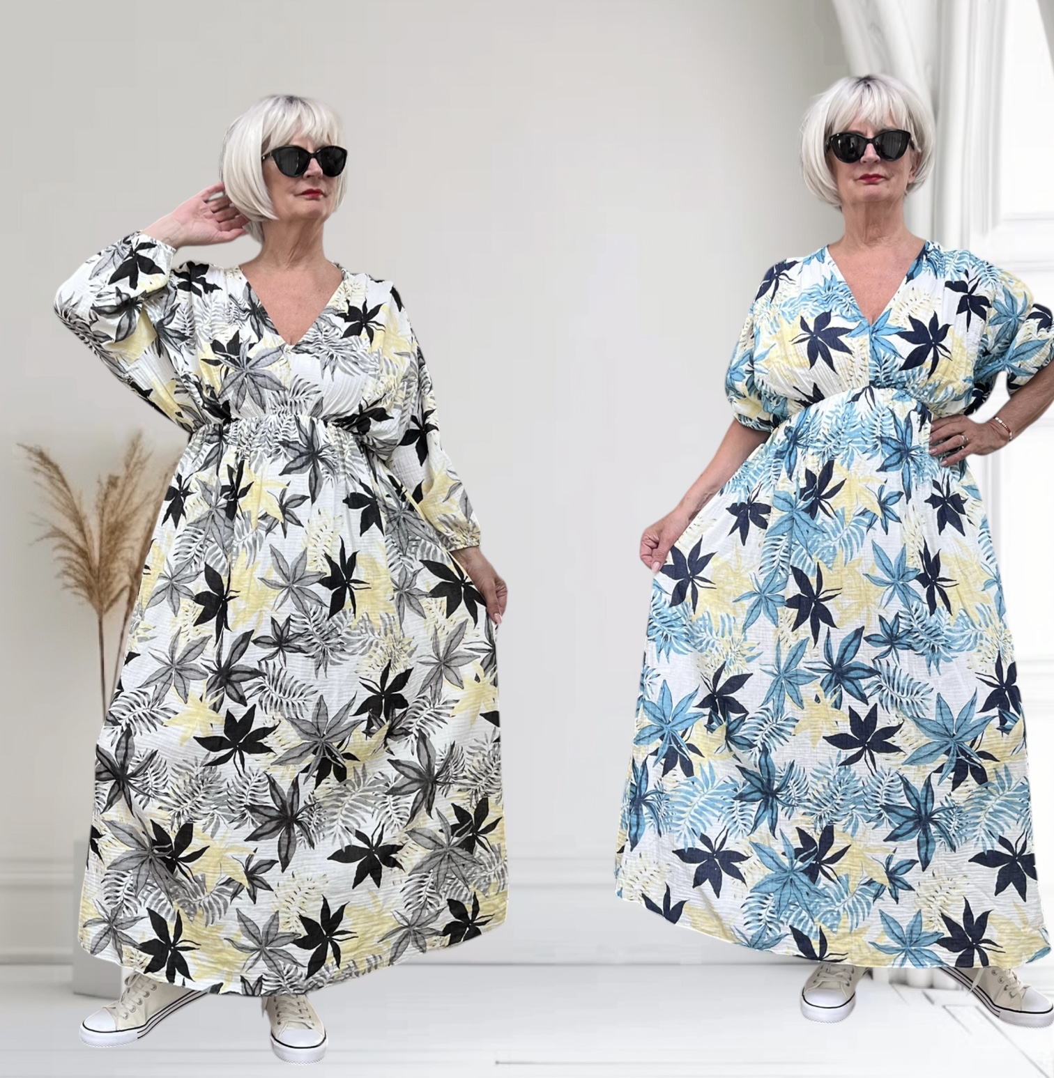 ITALIA MODA oversized katoen mousseline A-lijn jurk /in meerdere kleuren