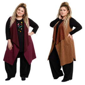 ITALIA MODA  oversized eco-suède mouwloose vest  stretch/in meerdere kleuren