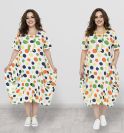 158C katoen tricot A-lijn jurk stretch