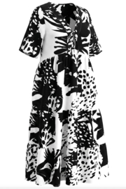 Vincenzo Allocca oversized viscose  BOHO A-lijn jurk apart