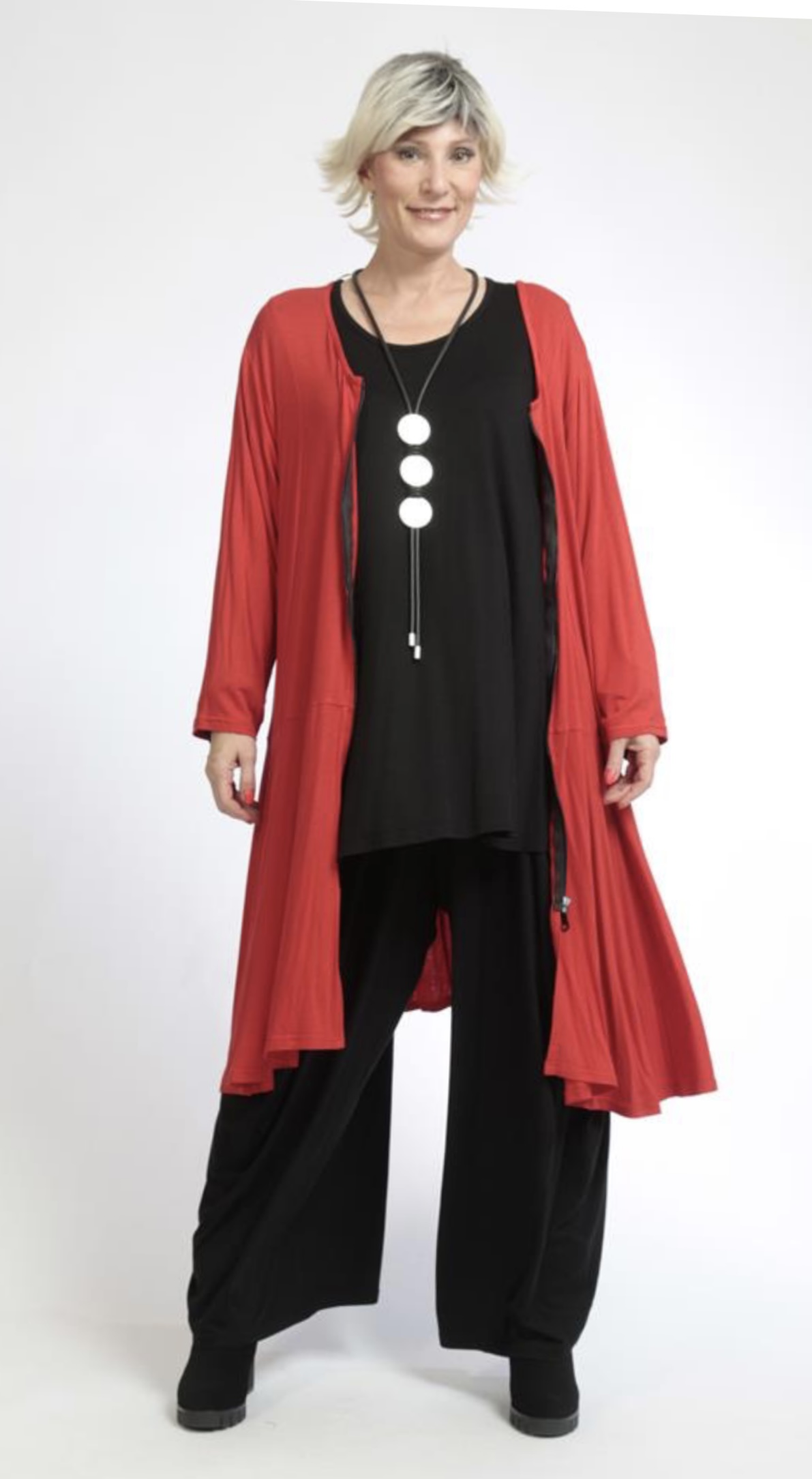 AKH oversized viscose A-lijn blazer met ritssluiting apart stretch