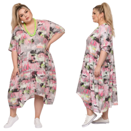Giovani collection oversized viscose ballon jurk/stretch
