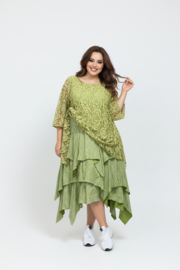 Moonshine oversized de modieuze kleuring  katoen KANTEN top apart stretch /in meerdere kleuren