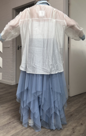 S.Woman oversized tencel/katoen blouse/hemd/geborduurd