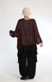 AKH chique chiffon oversized top/ apart zwart/rood