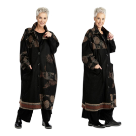 AKH oversized lange wollen winterjas/mantel gevoerd