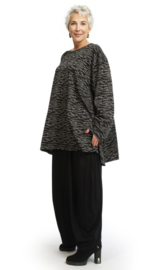 AKH oversized jersey viscose mix A-lijn tuniek apart stretch zwart/wit