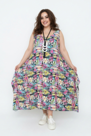 AKH oversized viscose  A-lijn  jurk/tuniek apart/niet doorschijnend