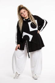 Vincenzo Allocca oversized viscose  tuniek  apart/stretch zwart/wit