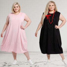 ITALIA Moda oversized katoen A-lijn jurk stretch /in meerdere kleuren