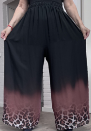 SASHA GRANDE oversized chiffon A-lijn tuniek+ broek/zwart