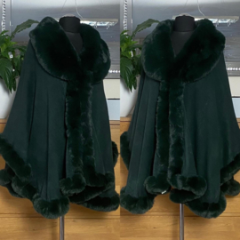 MM Sweet gebreid super zacht omslagdoek/poncho met bont
