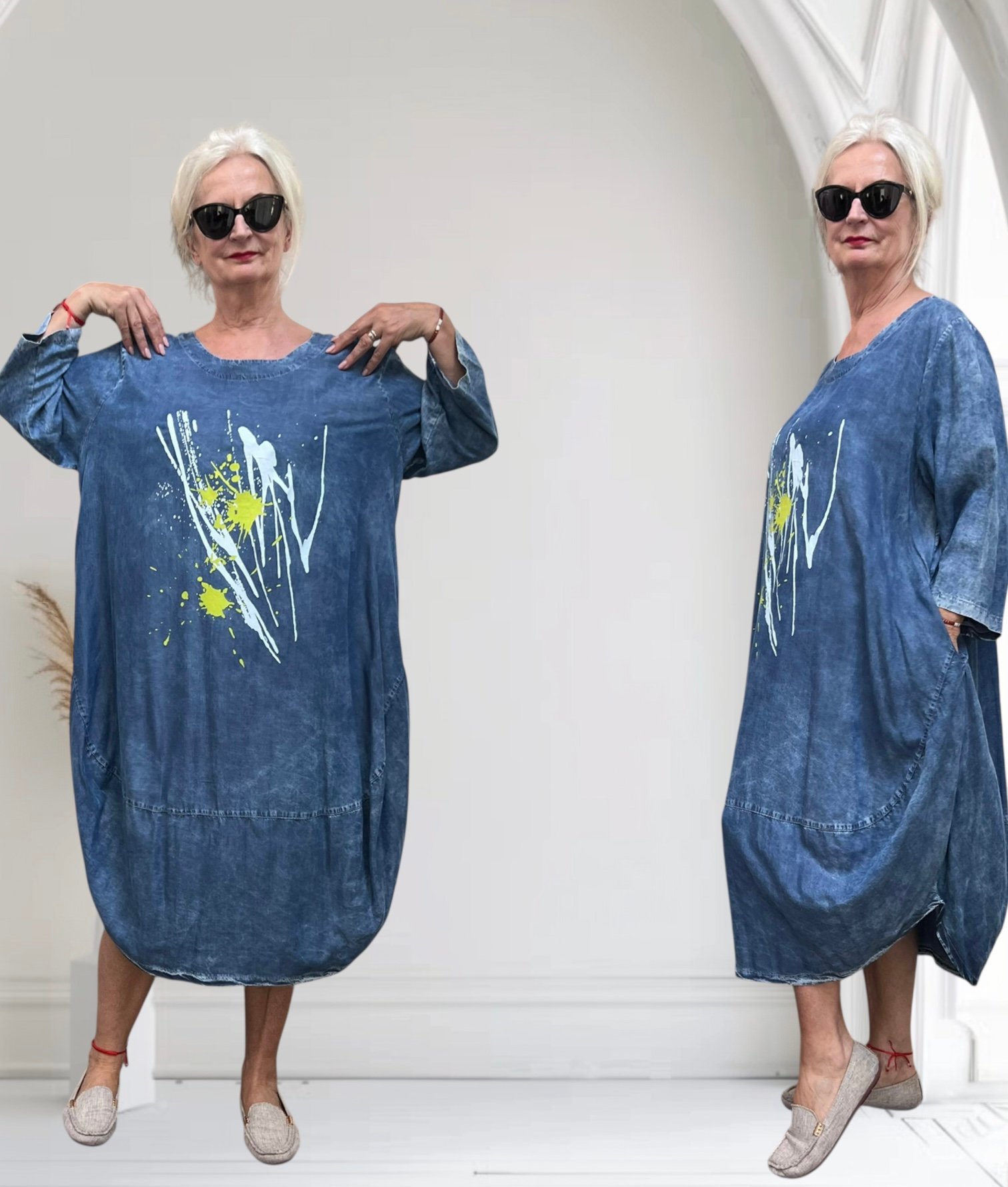 Zedd Plus tencel jeans ballon jurk