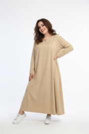 AKH oversized viscose/linnen A-lijn jurk apart