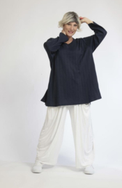 AKH oversized katoen A-lijn top/tuniek  stretch donkerblauw