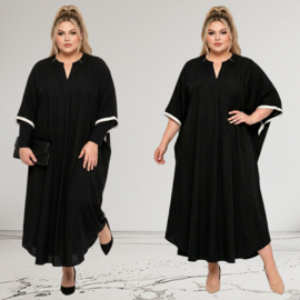 ITALIA MODA viscose jurk/kaftan zwart