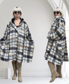 AKH oversized wollen winterjas/mantel  gevoerd