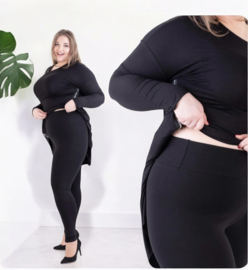 Italia Bensini slim katoen/lycra legging zwart
